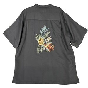 vintage y2k weekender aloha shirt‎ xl marlin pineapple embroidery camp casual
